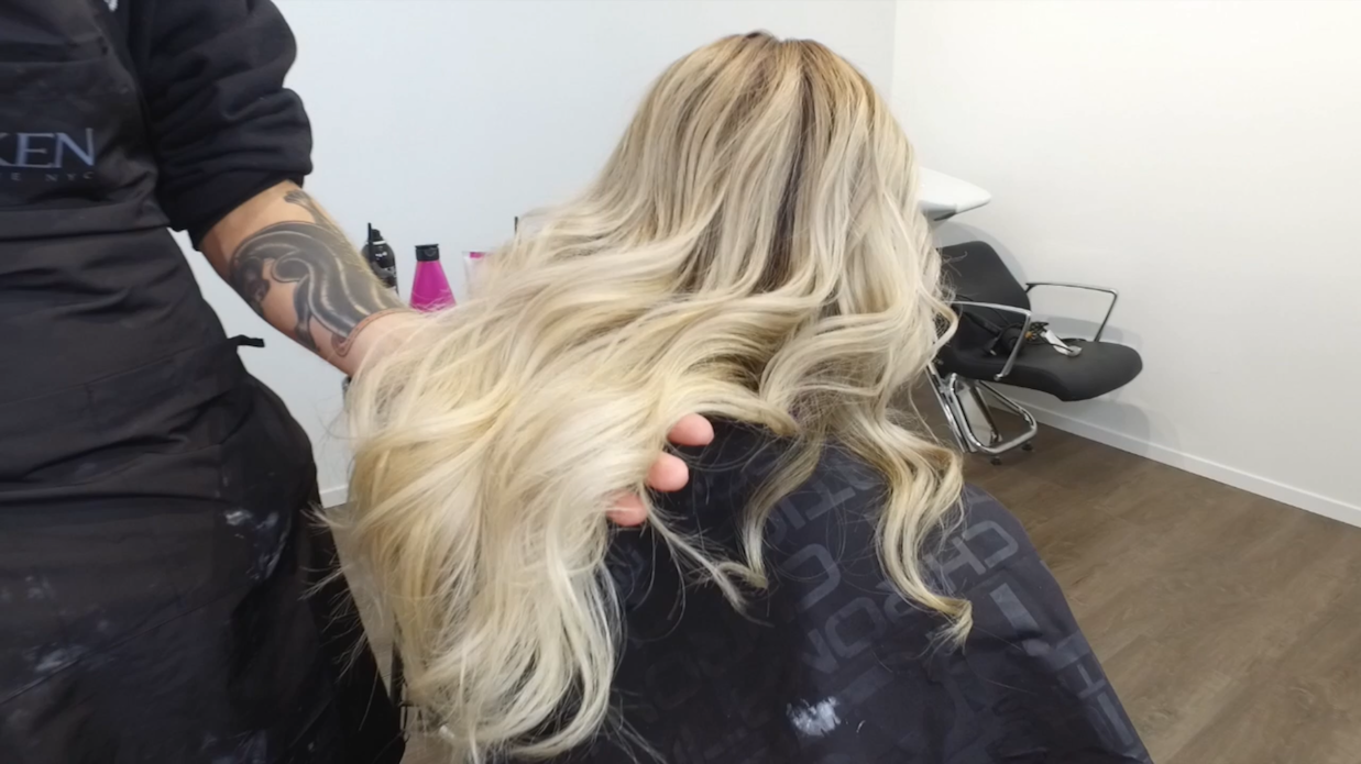 A perfect shadow root can be created by using Redken Shades EQ.