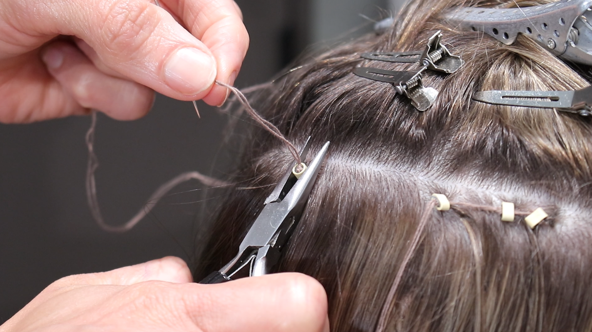 Hand-tied hair extensions require no tape, glue, or heat for application.