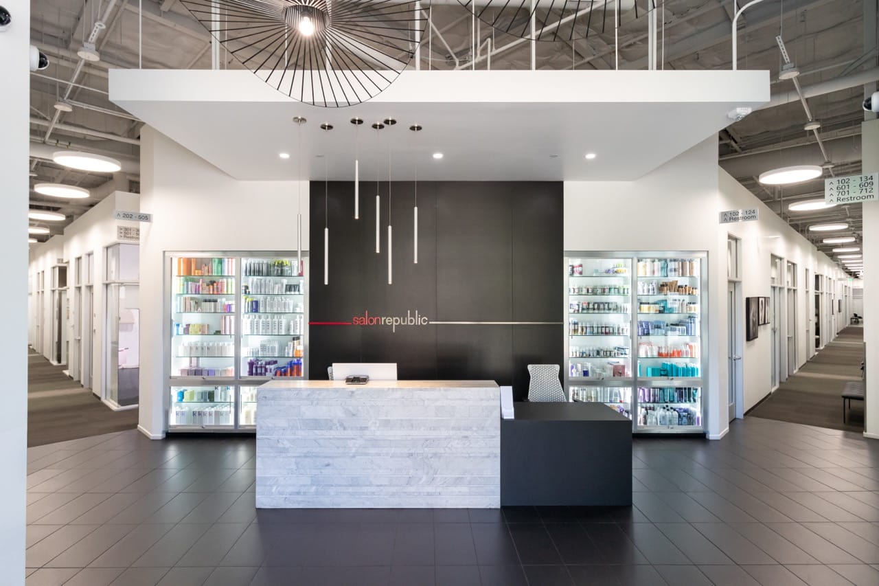 Salon Republic offers a reception area and full-time salon manager at the front desk to greet your clients.